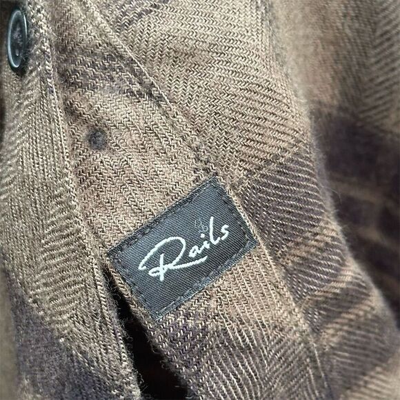 NWT Rails XS Green Plaid Button-Up Shirt Long Sleeve Casual - Picture 6 of 10